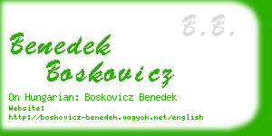 benedek boskovicz business card